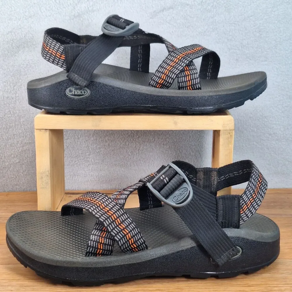 Chaco Z/Cloud Men's 8 Sport Sandals Traffic Orange Gray Webbing Adjustable